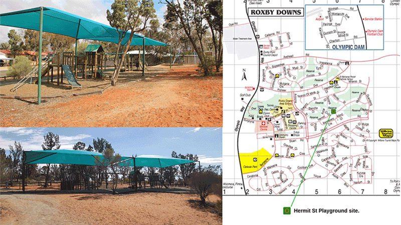 hermit st site with map