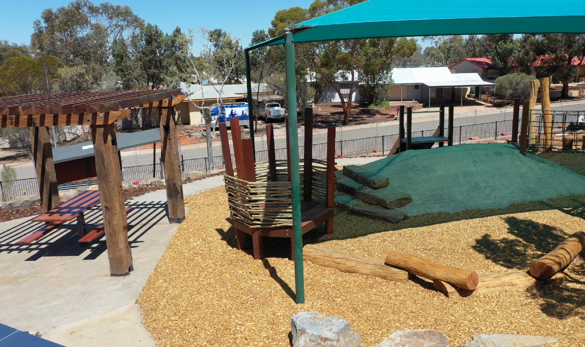 Hermit st playground may 2020 seating and play area